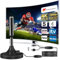 Indoor TV Aerial 500KM Range, 360° Signal Reception, Freeview HD Aerial for Smart TV, Plug & Play Setup, Strong Signal Booster, No Monthly Fees – Indoor Digital TV Antenna UK（1）