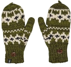 THC Klapphandschuhe 607 Norweger grün | Schafwolle | Strickhandschuhe | Schafwoll-Handschuhe | Woll-Handschuhe | Schafwollfäustlinge | Schafwollhandschuhe