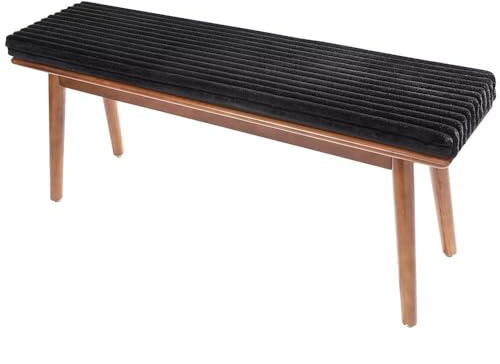 Bankauflage 200×35 CM, 5CM Dicke Cord Bankkissen, Waschbare Sitzauflage Sitzkissen Bank, Stuhlkissen Bankpolster, Gartenbank Auflage Outdoor, Sitzpolster Bankpolster für Küche Esszimmer, Schwarz