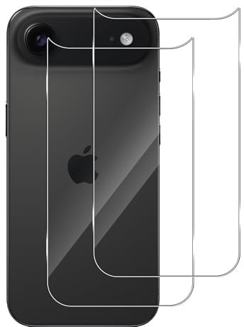 Aerku Rückseite Schutzfolie für iPhone 17 Air für Panzerglas, 2 Stück 9H Härte Rückseitenfolie, Anti- Kratzer Schutzglas Hinten Displayschutz, Zurück Glas Folie, Rissschutz Keine Blasen Gehärtete