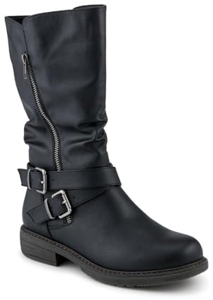 Pavers Wide Fit Zip Fasten Slouch Boots - Black Size 3