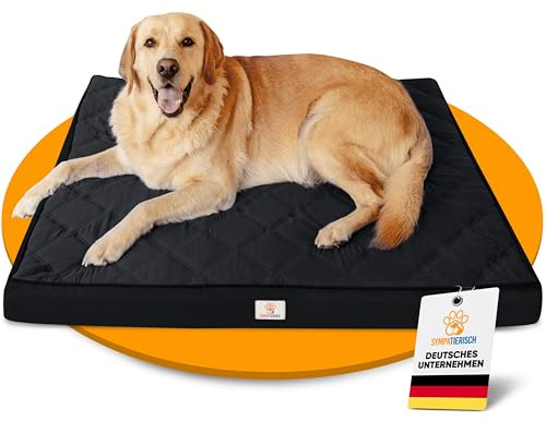 Orthopädisches Hundebett Wasserdicht - Die neue Lieblings-Hundematte deiner Fellnase, Rutschfestes Hundekissen, Hundekörbchen, Hundekorb, Bezug waschbar | Kleine bis große Hunde | 110x100x9 cm schwarz