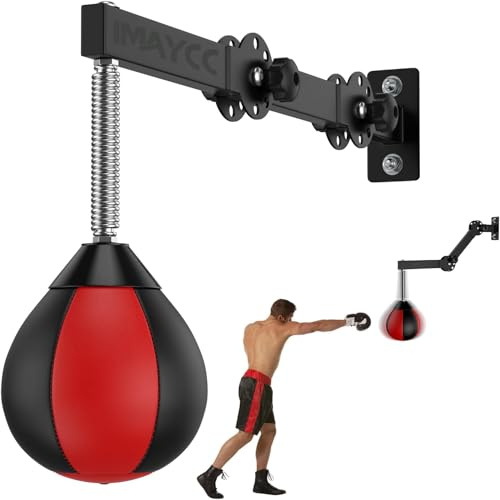 Boxball mit Aufhängung, Punching Bag, Boxball für Speed Training, Speed Bag, Reflexe Trainingsgerät mit Aufhängung, Punchingball für Boxen, Boxbirne für Speed Training