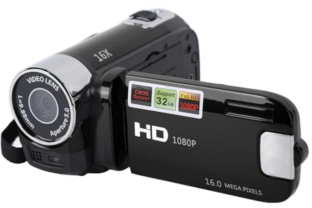 Bathgate Camcorder Video Camera,1080P 16MP mini Dv Camcorder,2.7in TFT Screen 16X Digital Video Camera with Fill Light and USB Cable(Black)