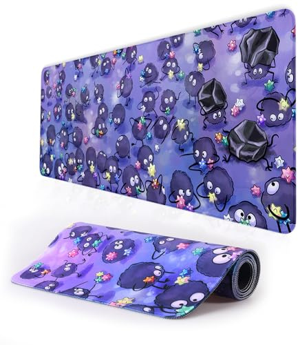 GTOTd Cute Anime Mouse Pad Mauspad (30 x 80 cm) | Kawaii Mauspad mit Wasserdicht und Rutschfester Gummi, genäht Rand Merch für Laptop Büro Tastatur