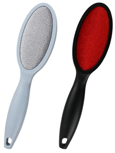 2 Pack Lint Brush for Clothes, Double Sided Pet Hair Remover | Reusable Clothes Brush Fluff Remover for Furniture & Carpet, Portable Oval Fabric for Cat Dog Fur, Car Seats