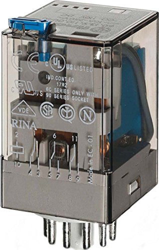 Finder Serie 60 - Rele Industrial undecal 24vdc 3 contactos pulsador +indicador