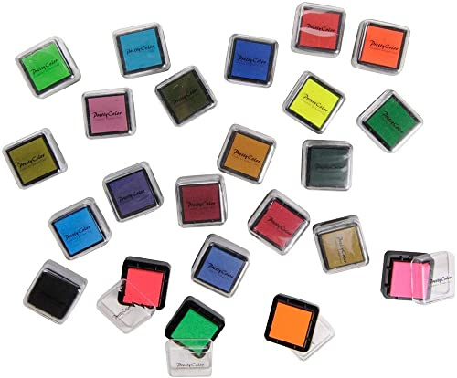 Pigment-Stempelkissen Künstlerbedarfsqualität, 24 Stück, farbsortiert