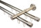 iso-design Gardinenstange mit Innenlauf 2-läufig 16 mm Durchmesser Farbe Edelstahl Wandmontage Innenlaufstange aus Metall Endstück Kappe, 120 cm