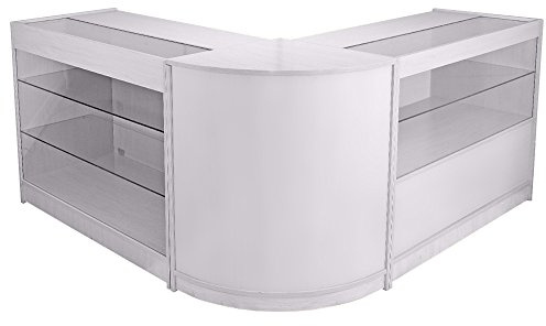 MonsterShop - Set Pegasus con 3 Banconi da Negozio e Reception Bianco Brillante Elegante