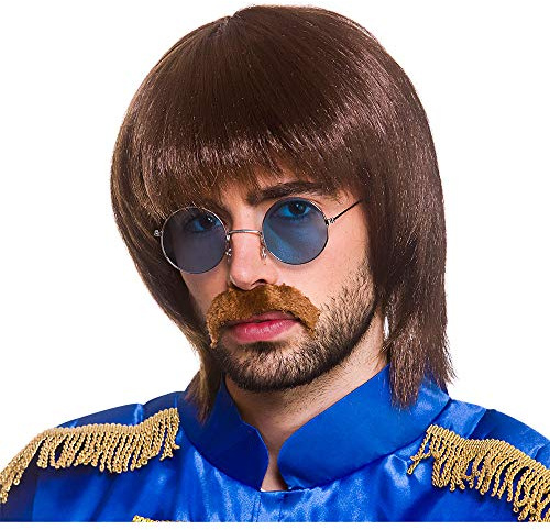 Wicked Costumes Adult 60's Pop Star Fancy Dress Set - Wig, Tash & Glasses