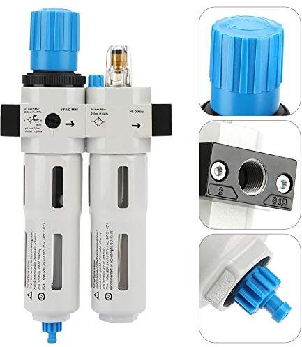 Druckluftregler,FRC-MINI-1/4 Luftstrom Prozessor Druckluftregelventil FRC-MINI-1/4 Druckluftreglers ?lnebel-Dreifachst¨¹ck mit Barometer/Fixierer/Befestigungsschrauben,Gute Abdichtung