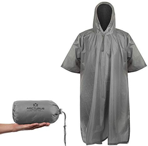 Arcturus Leichter Ripstop-Nylon-Poncho mit verstellbarer Kapuze (grau)