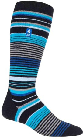 HEAT HOLDERS LITE - Mens Thermal Ultra Thin Funky Ski Socks - Knee High Length with Padded Heel & Toe