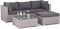 Enjoy Fit Polyrattan Lounge Sitzgruppe Gartenmöbel-Set Poly Rattan Garnitur 3 Sitzplätze, Modell Bali, Rattan: Hell-Grau/Bezüge: Grau