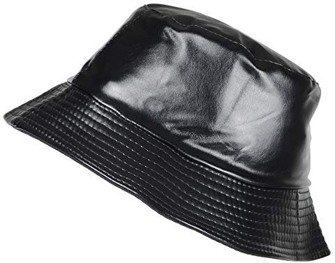 Toutacoo, Regenhut, Schlapphut, Breitkrempiger Hut, Damen, Reversibel, Gewachste Matte, wasserfester, (Schwarz (einfarbig))