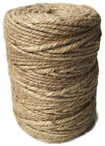 ILIKEEC Cuerda de yute de 328 pies, 3 capas de 3 mm, cuerda de yute resistente para manualidades, agrupación, decoración, jardinería y reciclaje