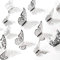 AIEX 24 Stück Ornamente Schmetterlinge, 3D, selbstklebend, lebhaft, mit 3 verschiedenen Größen (Silber)
