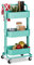Relaxdays Rollwagen, 3 Etagen, 2 Bremsen, Allzweckwagen Küche, Bad, Büro, Rollregal, Metall, HBT 84 x 42 x 37 cm, blau