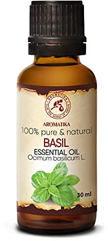 Basilikumöl 30ml - Ocimum Basilicum - Naturreines Ätherisches Basilikum Öl für - Aromatherapie - Duftlampe - Diffuser - Sauna - Raumduft - Körperpflege - Raumduft
