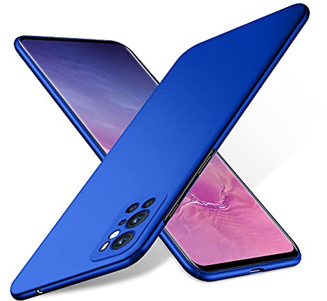 Bastmei für OnePlus 9 Pro 5G Hülle, Ultraleicht Ultradünn Kratzfest rutschfest Kameraschutz Glatte Textur Hart PC Handyhülle Hülle für OnePlus 9 Pro 5G (Blau, Glatte)