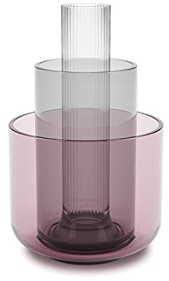 Umbra Layla Vasen, farbige Glasbehälter für Blumen, Accessoires und Kerzen, dekorative Glasvasen, 3er-Set Blumenvasen