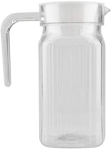 Haofy Petit Pichet en Plastique avec Couvercle Pichet à Jus en Acrylique, Pichet à Eau Transparent Pichets à Jus Pichets à Boissons Résistants aux Cassures, pour Stocker l'eau Jus de Lait(500ML)