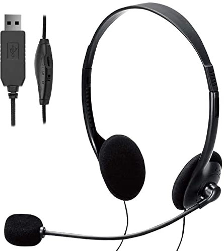 TINGDA Auriculares USB, auriculares para PC con micrófono, cancelación de ruido y control de volumen, para chat por ordenador, para Skype, webinar, oficina en casa, control de llamadas, muy cómodos.