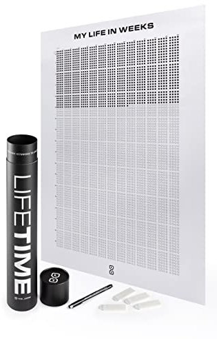 LifeTime™ My Life in Weeks - Poster mit 4000 Wochen - auch geeignet als Wandkalender - Klassische Ausgabe, Mittelgroßes Format