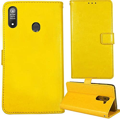 Dingshengk Giallo Custodia in Pelle Flip Caso Protettiva Cover Skin Wallet per BRONDI Amico Smartphone XL Nero 6