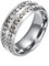 Verlobungsring Zirkonia, Frauen Ringe Silber Vintage 8MM Edelstahl Ring Damen Silber 70 (22.3)