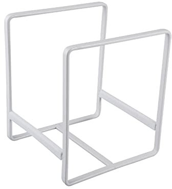 esowemsn 1 organizador de platos de metal, color blanco, organizador de platos, soporte vertical, estante de teñido para armarios de cocina, mostrador y armario