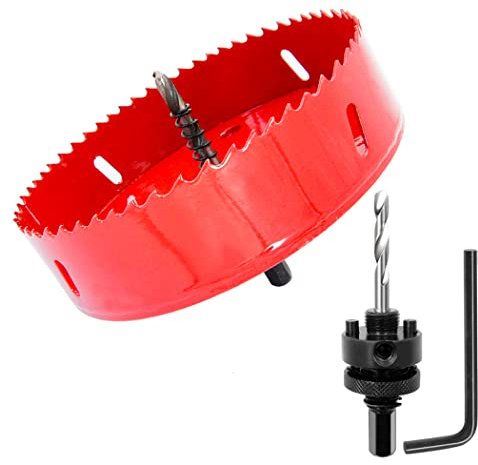 145mm Hole Saw, Drill Bit, LAIWEI A2 Hole Saw Heavy Duty Arbor Hole Cutter for Drilling Wood, Thin Sheet Metal, Aluminum Profile, PVC and Other Materials, Electric Drill Tool