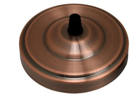 LEDSone Single Point Copper Ceiling Light Fitting Plate for Vintage Pendent Lights, 108mm Metal Antique Side Fitting Ceiling Rose with Accessories for Hanging Ceiling and Wall Lamp.