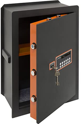 ARREGUI Plus C Coffre-fort encastrable avec serrure certifiée à clé et à code | Coffre-fort double sécurité à emmurer | Coffre fort mural avec fond extensible (40 L - 52 X 38,5 X 20/30 cm)