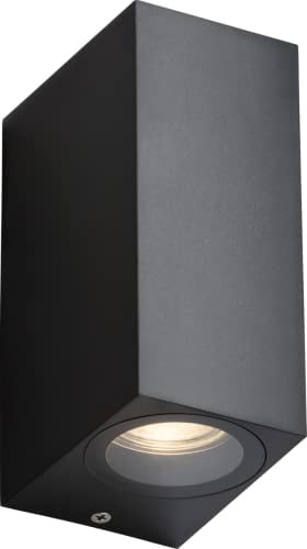 Knightsbridge Alana - 230V IP65 GU10 Polycarbonate Up/Down Wall Light - Black