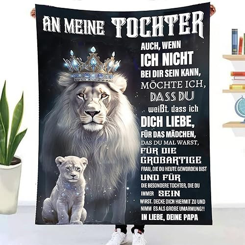 Kuscheldecke An Meine Tochter von Papa- Vater Tochter Personalisierte Decke Geschenk, Super Weiche Flanell Wohndecke, Mädchen Geburtstags Abschluss-Geschenke, Geschenk für Tochter