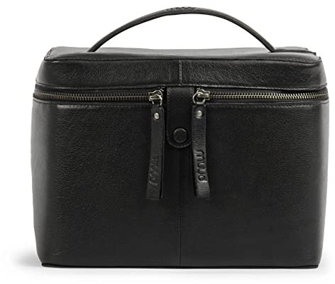 muud Lexi Kulturtasche aus echtem Leder Black