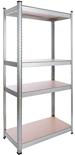 WUIIEN Schwerlastregal Lagerregal Werkstattregal Verzinkt Metallregal Steckregal Kellerregal Lagerung Regale (320kg | 160x80x40cm)