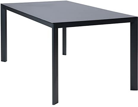 Home4You Gartentisch - Grau - 3D Glasplatte - Aluminiumrahmen - 160 x 90 cm