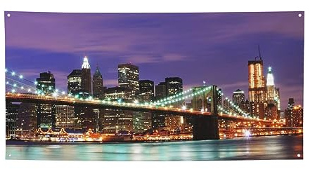 New York Night Banner Party Decor Hintergrund Banner Geburtstag Party Fotografie Hintergrund Dekorationen Indoor Outdoor Wanddekoration Banner Party Supplies Favors 119 x 61 cm