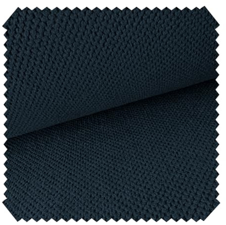 novely® CURTIS - Schwer Entzündbarer Möbelstoff - Wasserabweisender Polsterstoff mit Wabenstruktur - Pflegeleicht Meterware 1lfm | Farbe: 78 Navy Dunkelblau