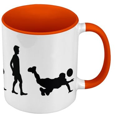 Tazza di colore di qualità premium arancione – Evolution Pallavolo Sport Atleta Pallavolo – Tazza con manico e interno di colore