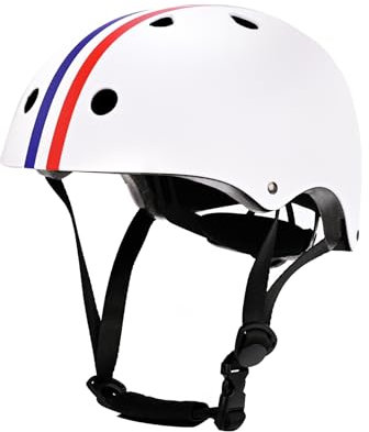 Casco da Bici Regolabile per Bambina Bambini, Casco Protettivo per Ragazze Ragazzi per Multisport Skateboard Monopattino Ciclismo Pattinaggio (1, Bianca M (55-58cm))