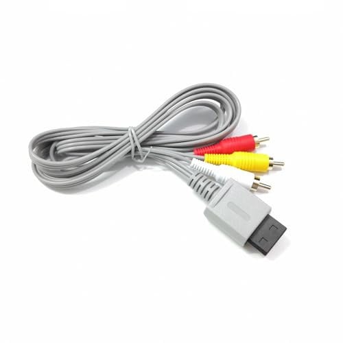 fxwtich Av Data Cable Audio Video Cord for Wii/wii-u Hd-Compatible Television Support Red White Yellow Connectors Premium Quality Gaming Grey