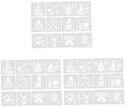 DIYEAH 36 Stk Santa Schablonen Vorlage Weihnachts-DIY-Vorlage Weihnachtskarte Schablone weihnachtsdeko Malvorlagen Schablonen zum Malen Fotoalbum schmücken Lineal aus Spitze Schimmel