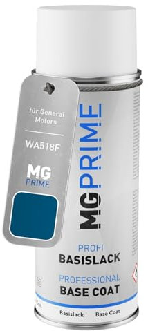 MG PRIME Autolack Spraydose für General Motors WA518F Medium Gulf Blue Metallic Basislack Sprühdose 400ml