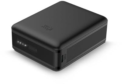KSIX Nano Powerbank Nano 20000 mAh, Batería Externa Tamaño de Bolsillo, Power Delivery, 22,5W, Cable USB-C a USB-C, Carga simultánea, Indicadores LED, Negro