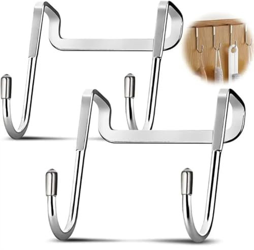 ZAselect Over Door Hooks 10 Pcs Multifunctional Door Hanging Bathroom Closet Cabinet Kitchen Hangers for Towel Coat Robe Clothes Rack Ironing Board Wreath Heavy Duty Holder