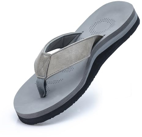 MGGMOKAY Herren Flip Flops Weiche Zehentrenner Outdoor Sports Pantoffeln mit orthopädischer Fußgewölbeunterstützun